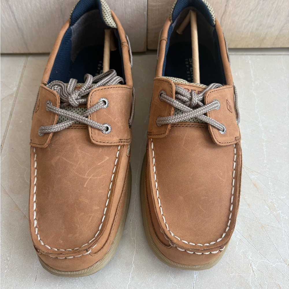 Sperry Boy’s Tan Leather Boat Shoes